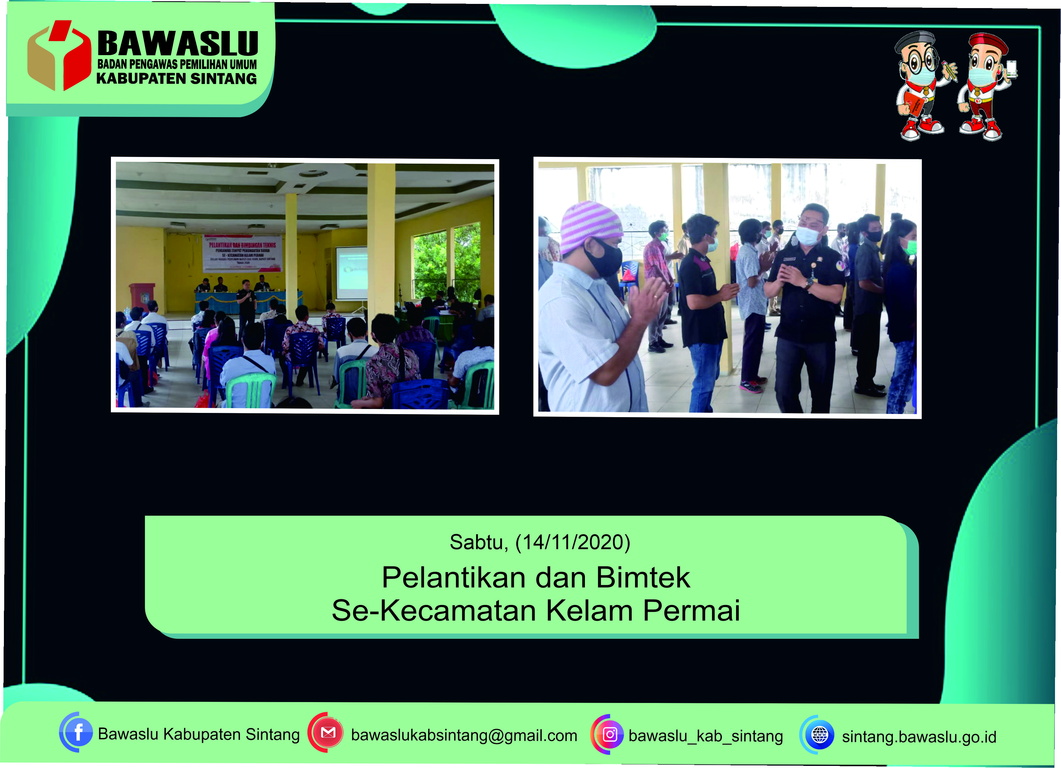 Pelantikan dan Bimtek Pengawas Pemungutan Suara di Kelam Permai