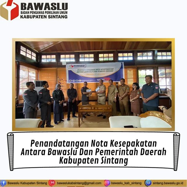 Nota Kesepakatan Antara Bawaslu dan Pemkab Sintang Jelang Pemilu 2024