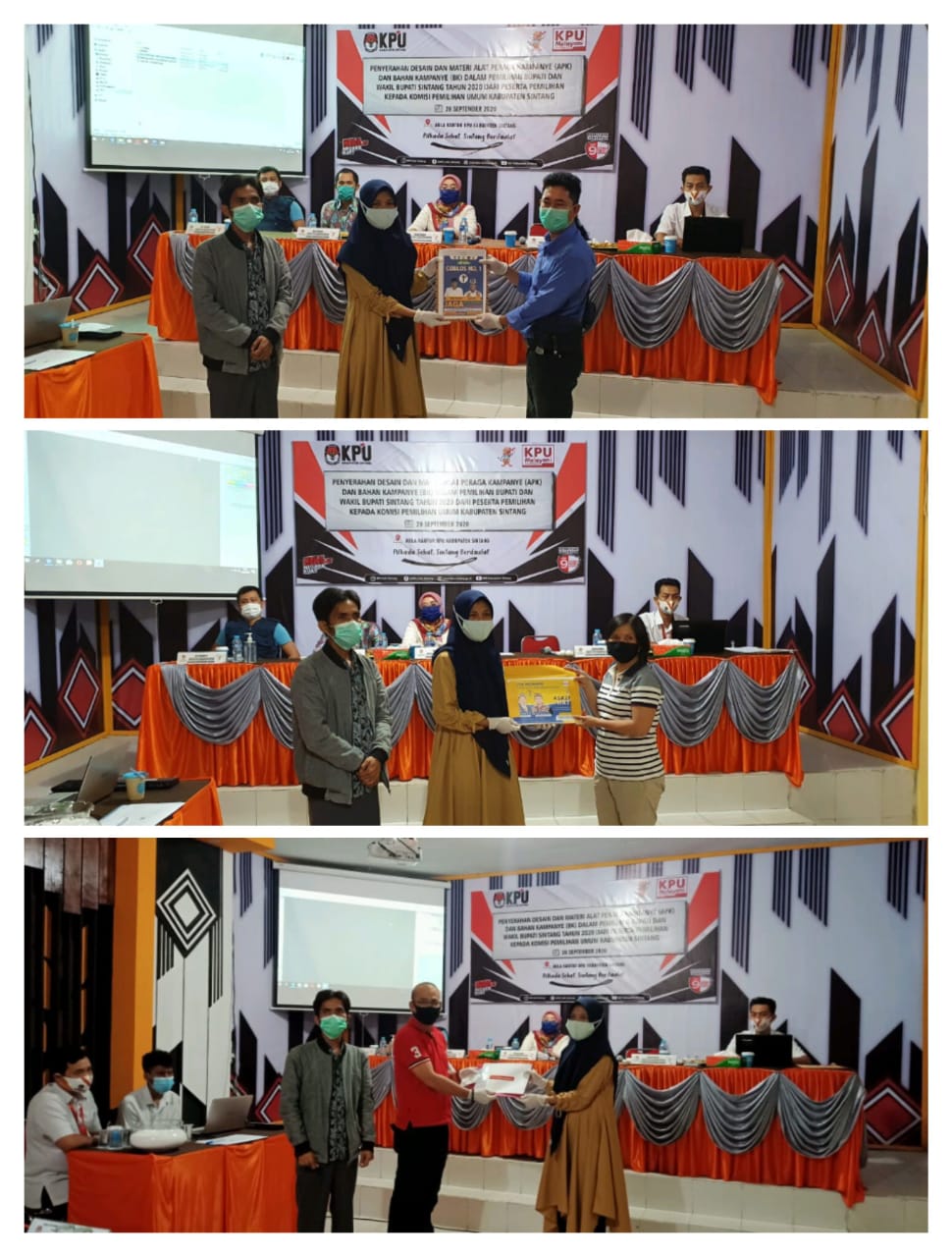 Penyerahan Desain APK dan BK dalam Pemilihan Bupati dan Wakil Bupati Sintang