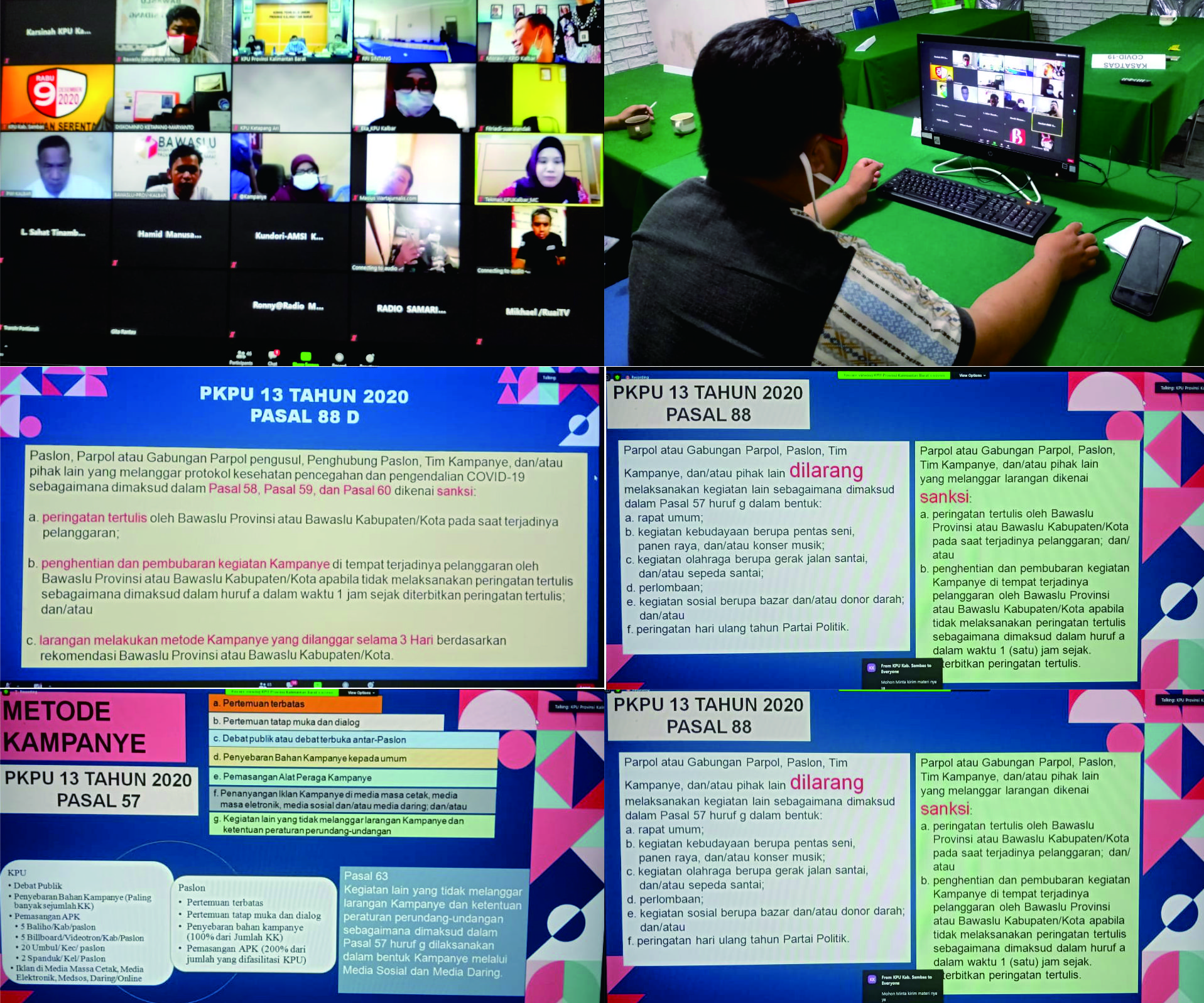 Ketua Bawaslu Sintang menghadiri Rakor Zoom Metting Persiapan Kampanye di Media Massa dan Elektonik