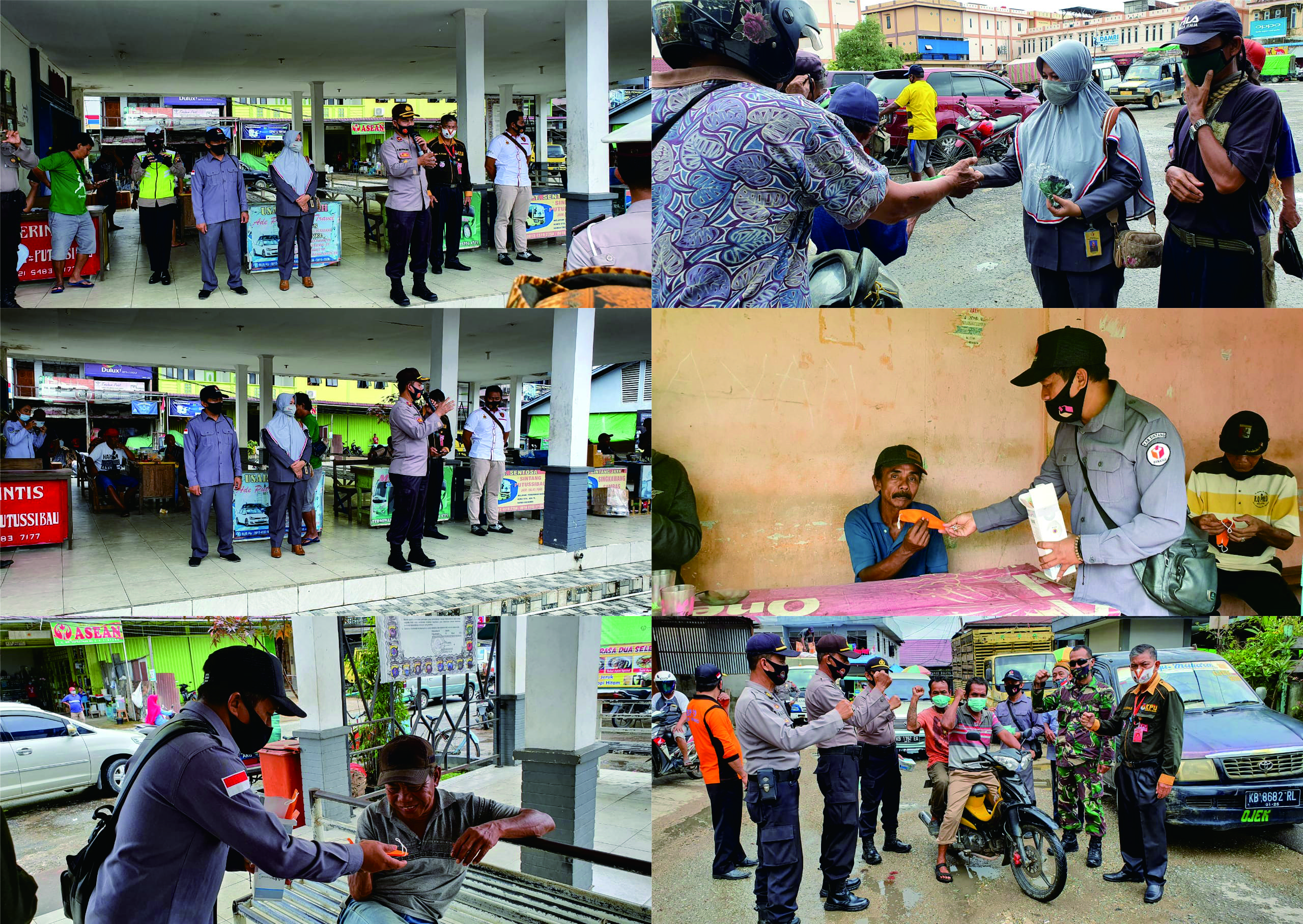 "Virus COVID-19 kian bertambah" Bawaslu Sintang membagikan ratusan Masker kepada Pedagang