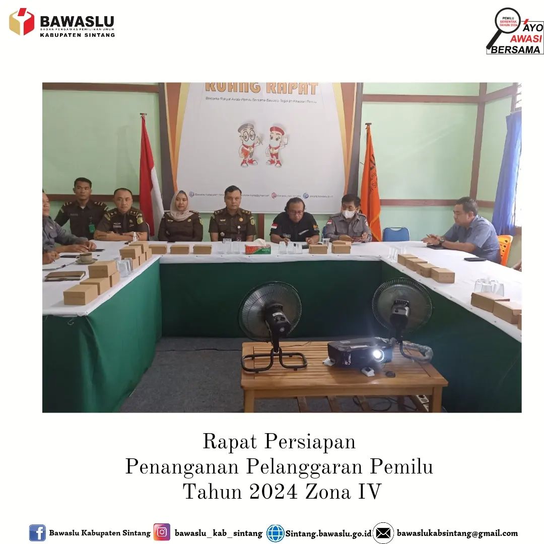 Rapat Persiapan Penanganan Pelanggaran Pemilu Tahun 2024 Zona IV