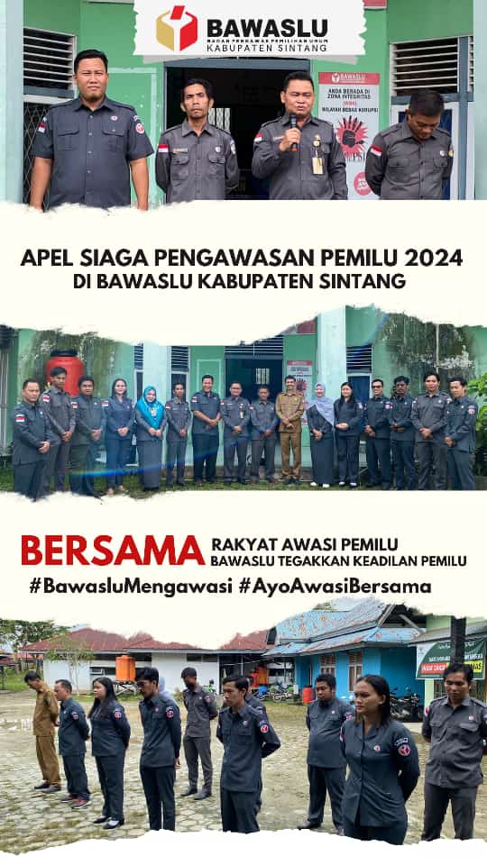 Apel Siaga Pengawasan Bawaslu Kabupaten Sintang siap Awasi Pemilu tahun 2024