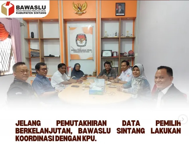Jelang Pemutakhiran Data Pemilih, Bawaslu Sintang Koordinasi dengan KPU