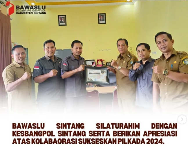 Bawaslu Sintang Silaturahmi dengan Kesbangpol, Berikan Apresiasi atas Kolaborasi Sukseskan Pilkada 2024