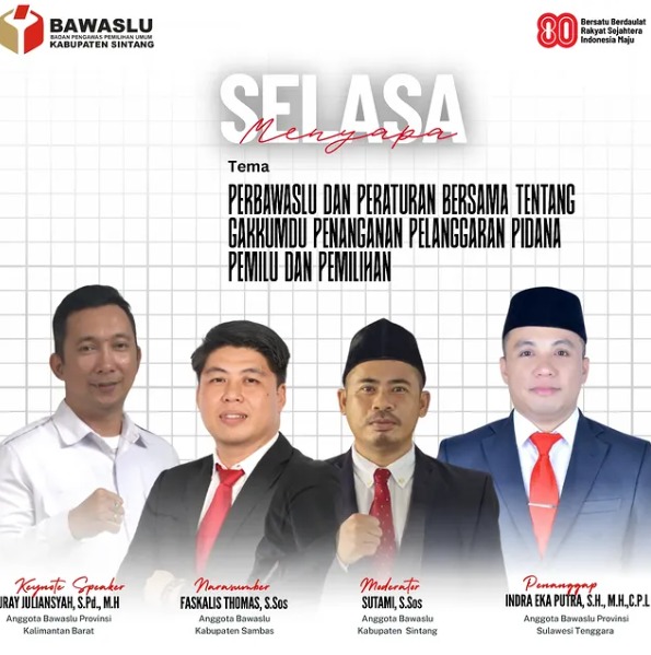 Selasa Menyapa, Bawaslu Sintang Jadi Tuan Rumah Diskusi Rutin Bawaslu Kalbar