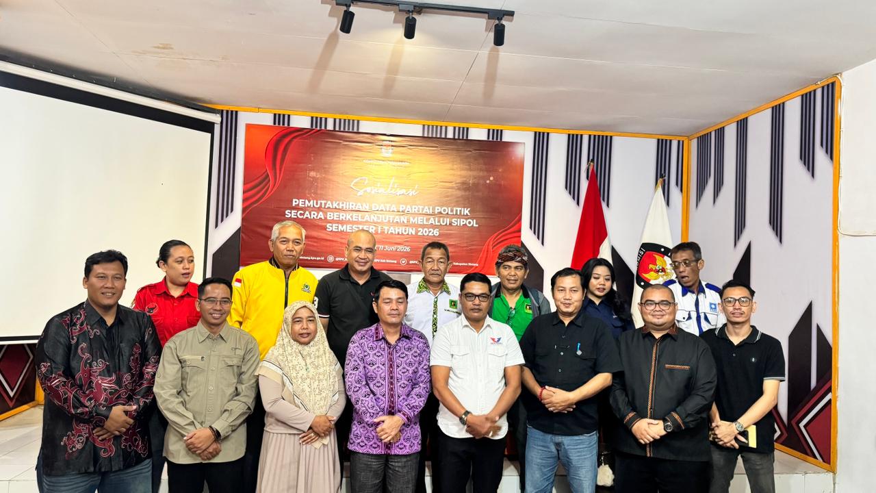 Pemutakhiran Data Parpol Berkelanjutan, Bawaslu Sintang Hadir dalam Sosialisasi KPU