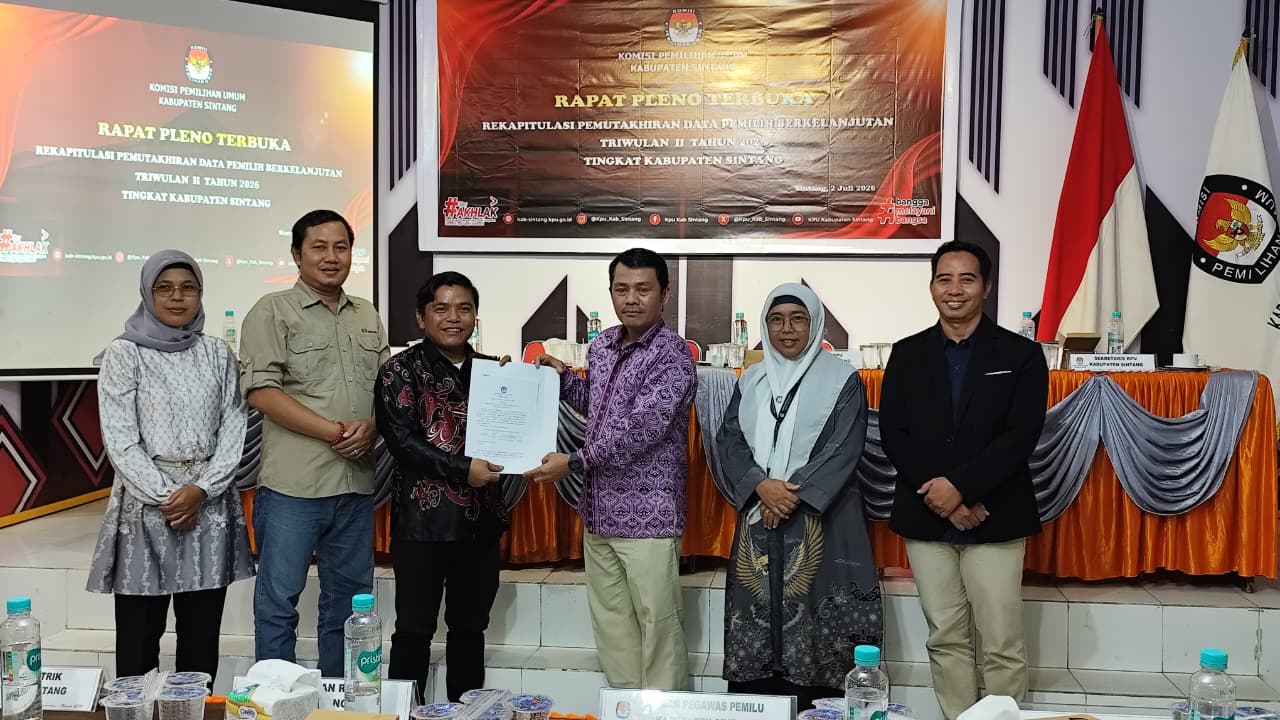 Bawaslu Sintang Kawal Rekapitulasi PDPB Triwulan II Tahun 2026