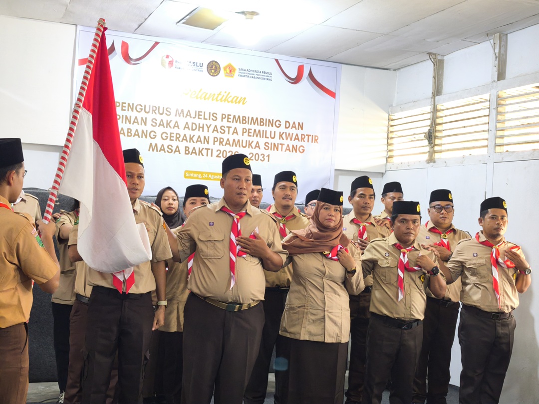 Pelantikan Saka Adhyasta Pemilu  Kwartir Cabang Gerakan Pramuka Sintang Masa bakti 2026 - 2031