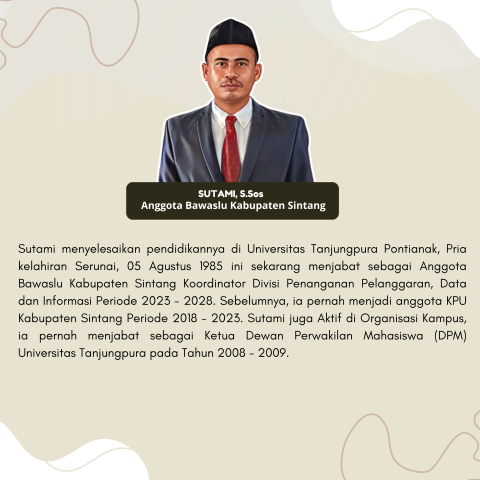 Profil Anggota Bawaslu Kabupaten Sintang