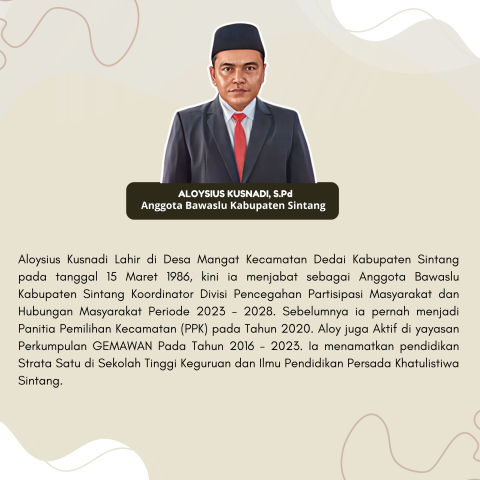 Profil Anggota Bawaslu Kabupaten Sintang