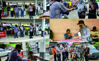 "Virus COVID-19 kian bertambah" Bawaslu Sintang membagikan ratusan Masker kepada Pedagang