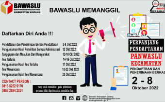Pengumuman Perpanjang Panwascam Kab Sintang